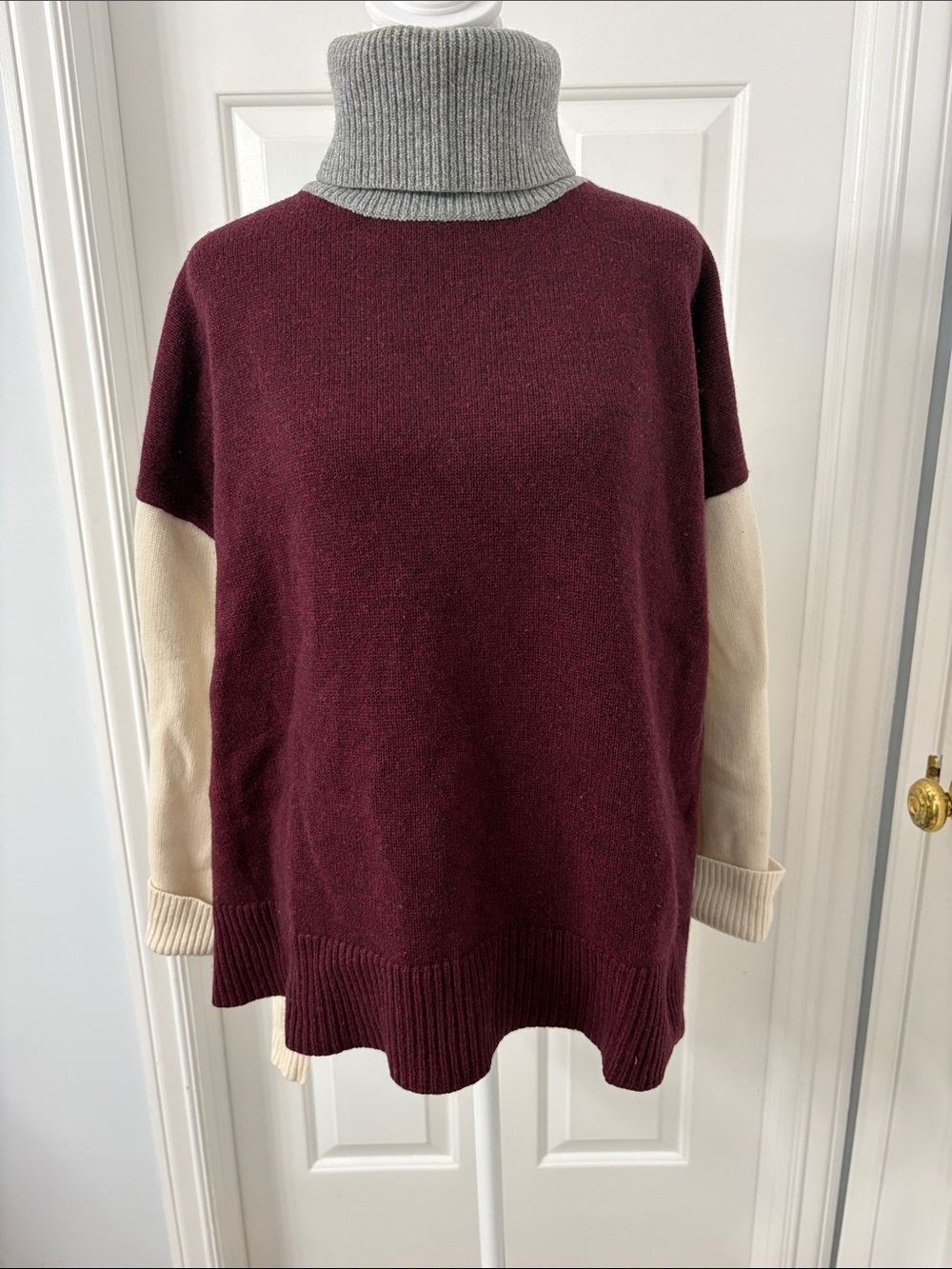 Co Wool multicolor Colorblock turtleneck sweater sz M